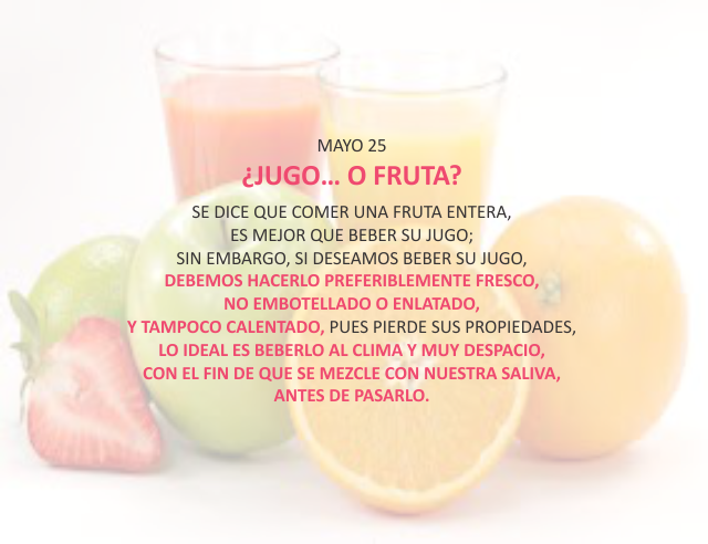 Jugo... o fruta?